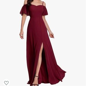 Ever-Pretty Women’s Off-Shoulder A-line Chiffon Slit Dress